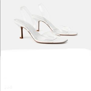 Zara PVC vinyl low heel sandals size 38